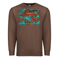 Chestnut western serape leopard turquoise  background Premium Sweatshirt - Artiststas