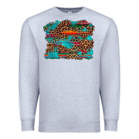 Heather Grey western serape leopard turquoise  background Premium Sweatshirt - Artiststas
