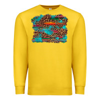 Lemon western serape leopard turquoise  background Premium Sweatshirt - Artiststas