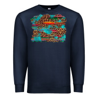 Navy western serape leopard turquoise  background Premium Sweatshirt - Artiststas