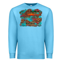 Ocean Blue western serape leopard turquoise  background Premium Sweatshirt - Artiststas