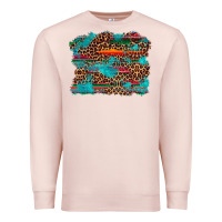 Pale Pink western serape leopard turquoise  background Premium Sweatshirt - Artiststas