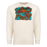 Sandshell western serape leopard turquoise  background Premium Sweatshirt - Artiststas