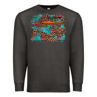 Smoke western serape leopard turquoise  background Premium Sweatshirt - Artiststas