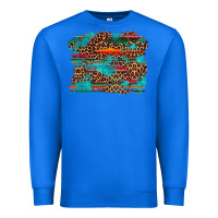True Royal western serape leopard turquoise  background Premium Sweatshirt - Artiststas