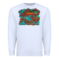 White western serape leopard turquoise  background Premium Sweatshirt - Artiststas