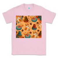 Bubblegum Pink Fall Pumpkins Autumn Coffee Classic Tee - texasbilliewilder