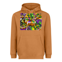 Meerkat mardi gras cake glitterleopard and cowhide background Heavyweight Hoodie - Artiststas