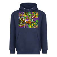 Navy mardi gras cake glitterleopard and cowhide background Heavyweight Hoodie - Artiststas