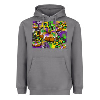 Storm mardi gras cake glitterleopard and cowhide background Heavyweight Hoodie - Artiststas