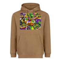 Toasted Coconut mardi gras cake glitterleopard and cowhide background Heavyweight Hoodie - Artiststas