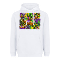 Mardi Gras Cake Glitterleopard And Cowhide Background Heavyweight Hoodie | Teevron