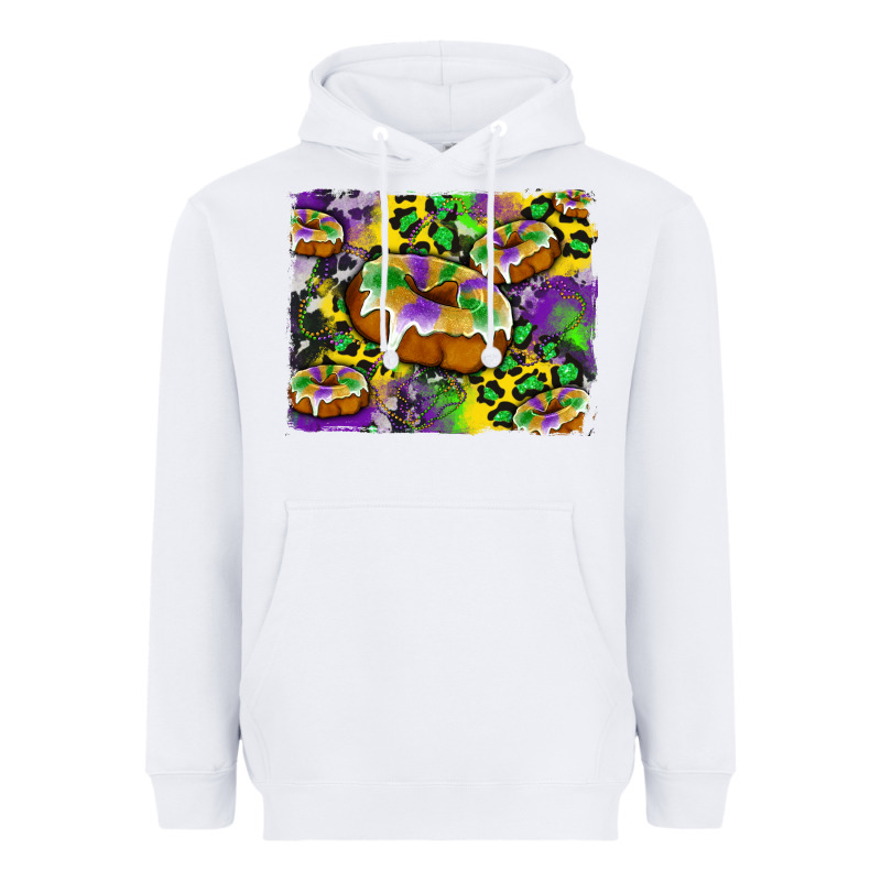 Mardi Gras Cake Glitterleopard And Cowhide Background Heavyweight Hoodie by Artiststas | Teevron