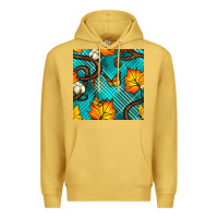 Antique Gold autumn leaves seamless pattern Premium Hoodie - BundleAndBundleShop