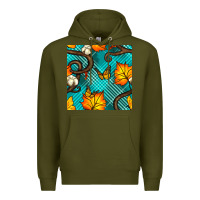 Army Green autumn leaves seamless pattern Premium Hoodie - BundleAndBundleShop