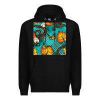Black autumn leaves seamless pattern Premium Hoodie - BundleAndBundleShop