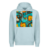 Blue Mist autumn leaves seamless pattern Premium Hoodie - BundleAndBundleShop