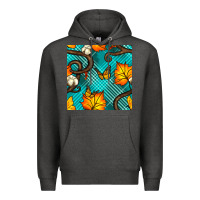 Charcoal Heather autumn leaves seamless pattern Premium Hoodie - BundleAndBundleShop