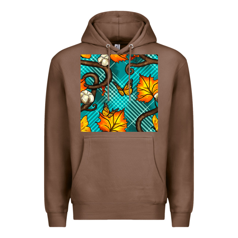 Autumn Leaves Seamless Pattern Premium Hoodie by BundleAndBundleShop | Teevron