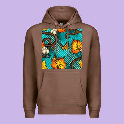 Autumn Leaves Seamless Pattern Premium Hoodie Designed By Bundleandbundleshop