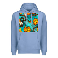 Colony Blue autumn leaves seamless pattern Premium Hoodie - BundleAndBundleShop