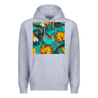 Heather Grey autumn leaves seamless pattern Premium Hoodie - BundleAndBundleShop