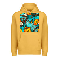 Mustard autumn leaves seamless pattern Premium Hoodie - BundleAndBundleShop