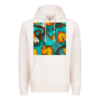 Pale Pink autumn leaves seamless pattern Premium Hoodie - BundleAndBundleShop