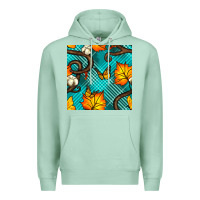 Seafoam autumn leaves seamless pattern Premium Hoodie - BundleAndBundleShop