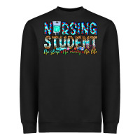 Black Nursing Student No Sleep No Money No Life Heavyweight Sweatshirt - CowhideDigitalArt