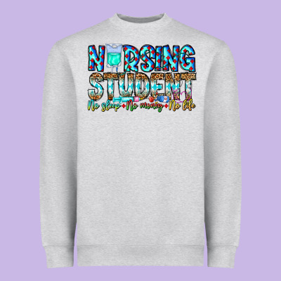 Nursing Student No Sleep No Money No Life Heavyweight Sweatshirt Designed By Cowhidedigitalart