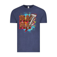 Vintage Denim Mama Football lightning bolt Vintage Tee - HowdyJamesFarm
