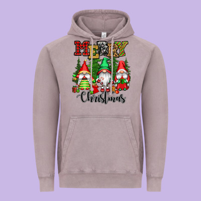 Merry Christmas Gnomes Vintage Hoodie Designed By Cowgirlartshop