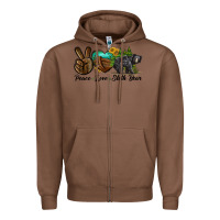 Chestnut peace love sloth bear Zipper Hoodie - LillyAllenDesigns