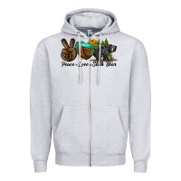 Peace Love Sloth Bear Zipper Hoodie | Teevron