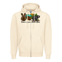 Sandshell peace love sloth bear Zipper Hoodie - LillyAllenDesigns