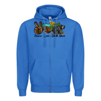 True Royal peace love sloth bear Zipper Hoodie - LillyAllenDesigns