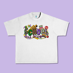 School Bus Driver Mardi Gras Urban Heavy Tee Designed By Cowgirlartshop