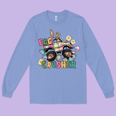 Egg Crusher Monster Truck Long Sleeve Tee Designed By Cowgirlartshop