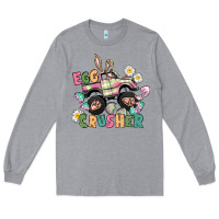 Heather Grey Egg crusher monster truck Long Sleeve Tee - CowGirlArtShop