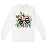 White Egg crusher monster truck Long Sleeve Tee - CowGirlArtShop