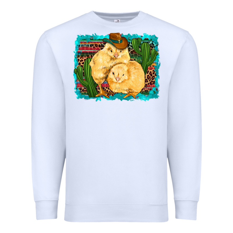 Western Cowboy Chicks Cactus Coop Animals  Leopard Serape Turquoise Premium Sweatshirt by Artiststas | Teevron