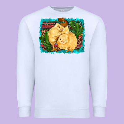 Western Cowboy Chicks Cactus Coop Animals  Leopard Serape Turquoise Premium Sweatshirt Designed By Artiststas