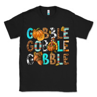 Black Gobble Gobble Gobble with Turkey Classic Tee - texasbilliewilder