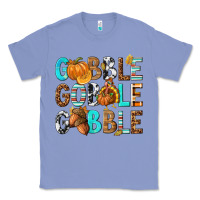 Colony Blue Gobble Gobble Gobble with Turkey Classic Tee - texasbilliewilder