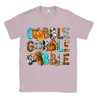 Lilac Gobble Gobble Gobble with Turkey Classic Tee - texasbilliewilder