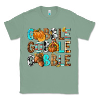Sage Gobble Gobble Gobble with Turkey Classic Tee - texasbilliewilder