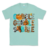 Seafoam Gobble Gobble Gobble with Turkey Classic Tee - texasbilliewilder
