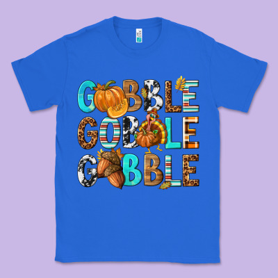 Gobble Gobble Gobble With Turkey Classic Tee Designed By Texasbilliewilder