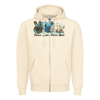 Sandshell peace love polar bear Zipper Hoodie - LillyAllenDesigns